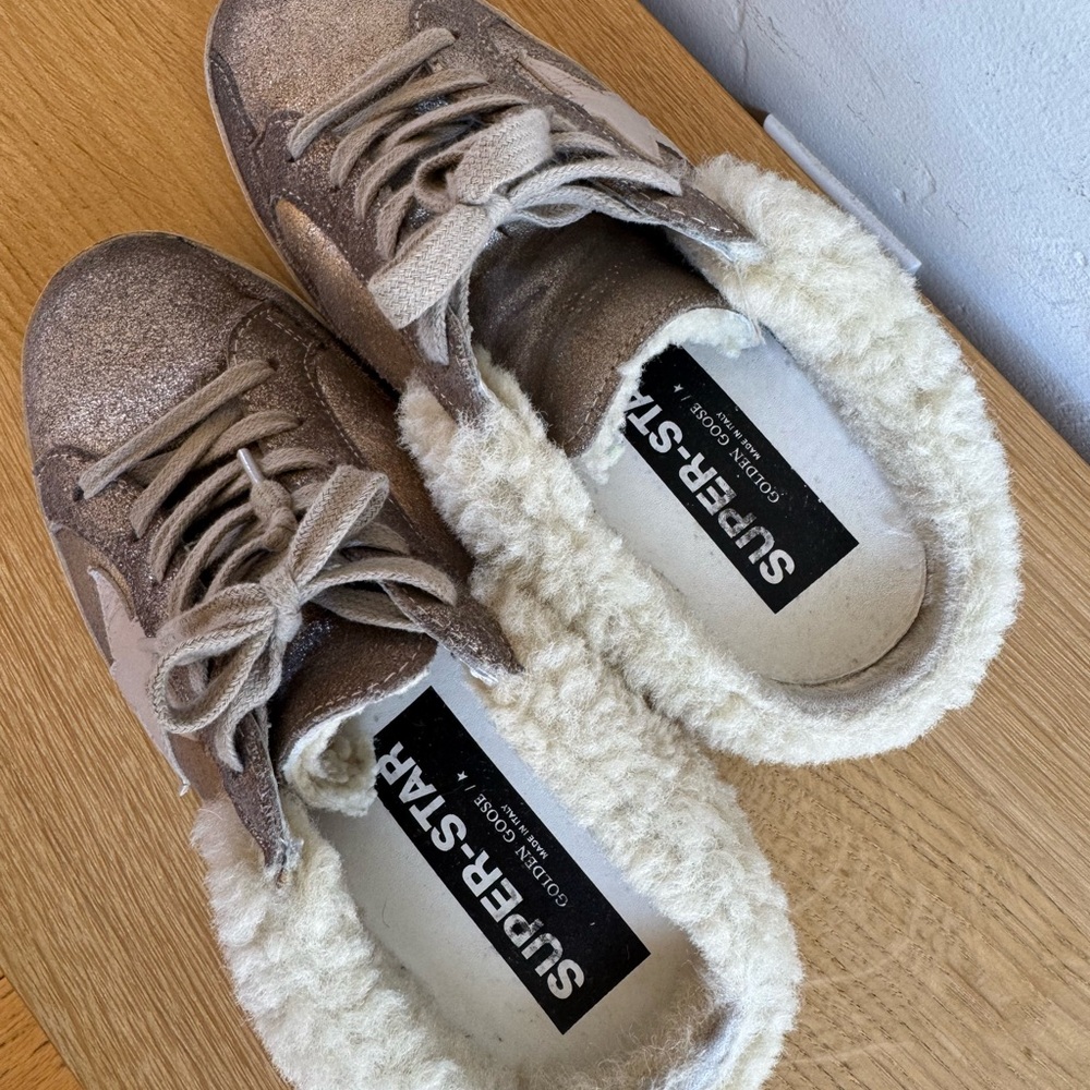 Golden Goose Brown Sneakers with Plush Lining